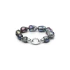 Ashikaga Ø11 armbånd med sorte Kasumi-like perler i sølv
