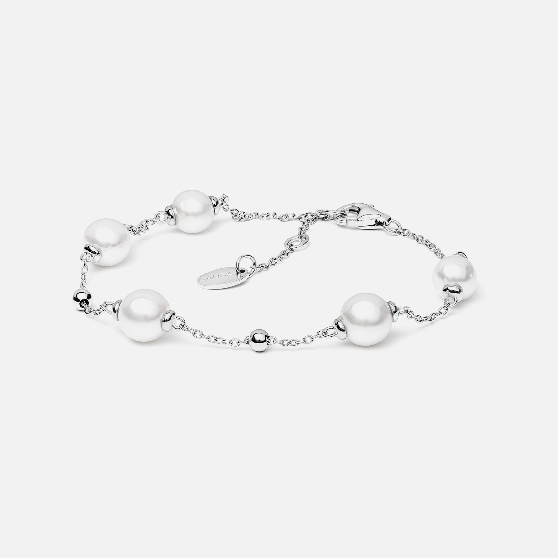 Ikoma Ø6 armbånd med hvide ferskvandsperler