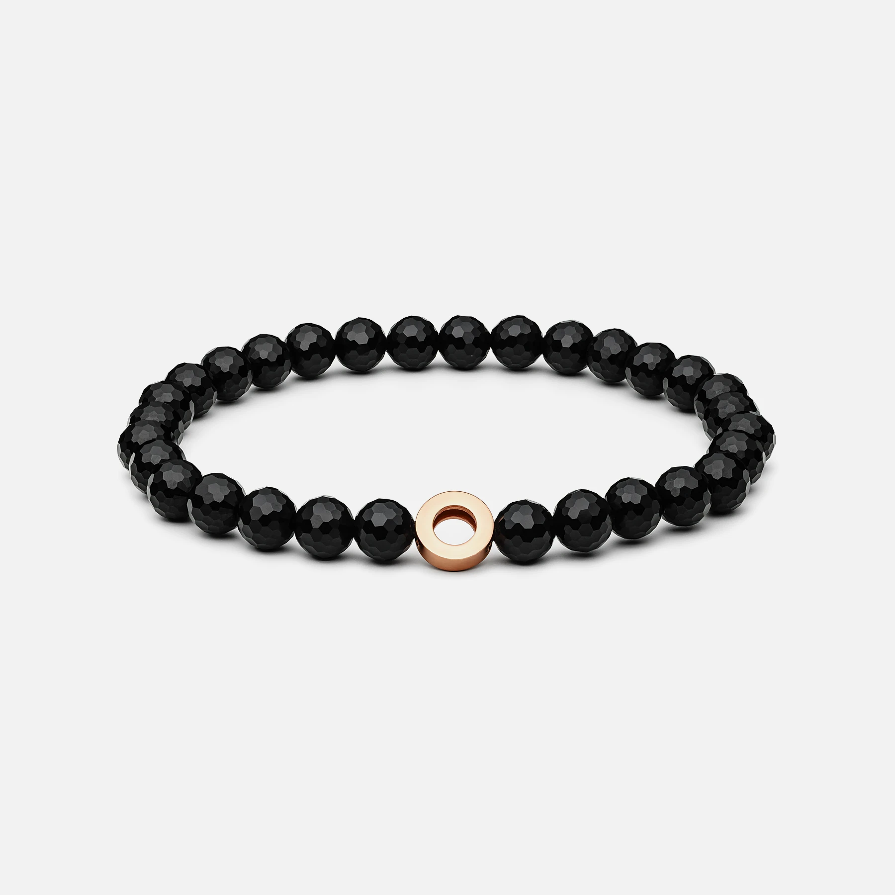 Izumo armbånd med onyx i rosaforgyldt sølv