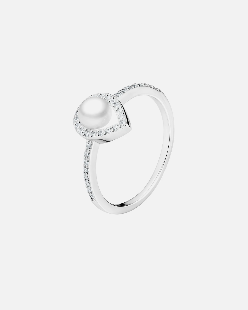 Aira ring med hvid ferskvandsperle i sølv