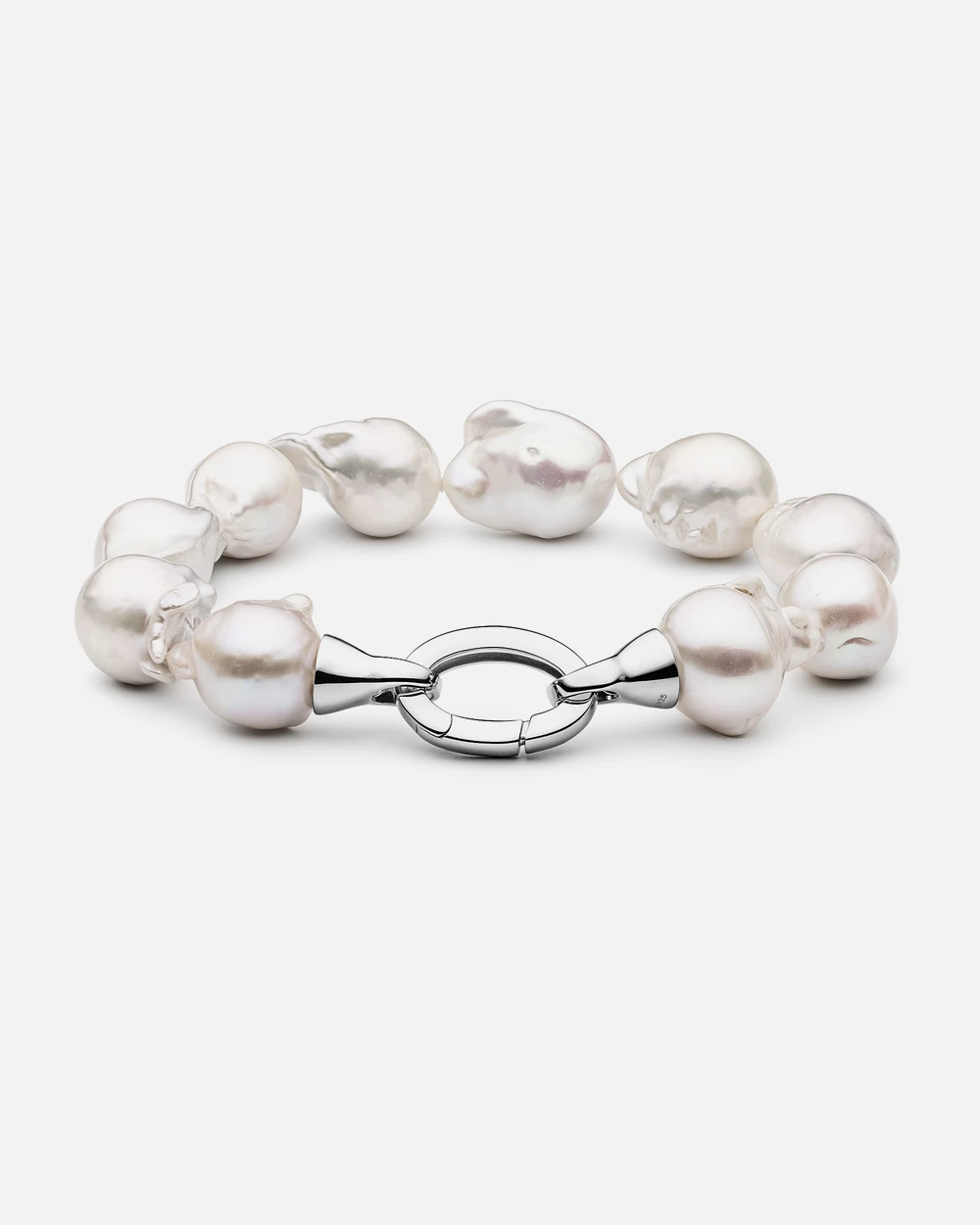 Tomi Ø12 armbånd med hvide Kasumi-like perler i sølv