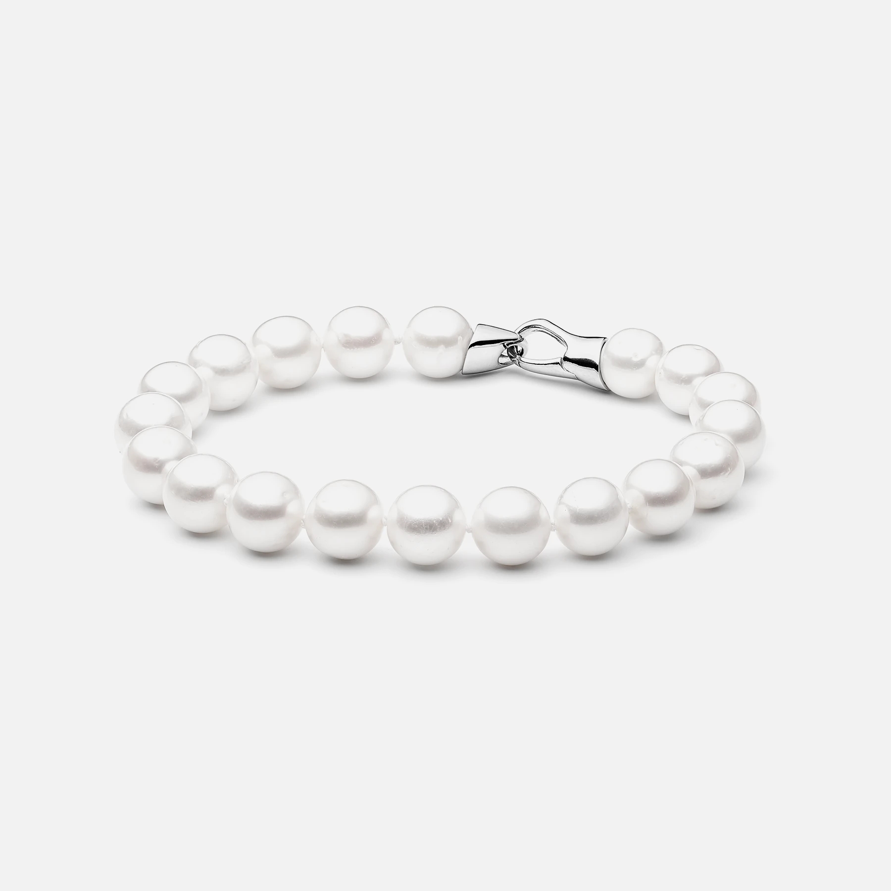 Ozu Ø8 armbånd med hvide ferskvandsperler